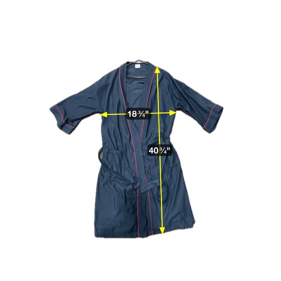 Vintage Puritan Navy Blue Robe With Red Accent Piping SZ One Size Fits All - Picture 7 of 8
